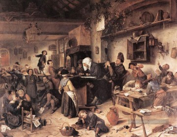 L’école de village Néerlandais genre peintre Jan Steen Peinture à l'huile